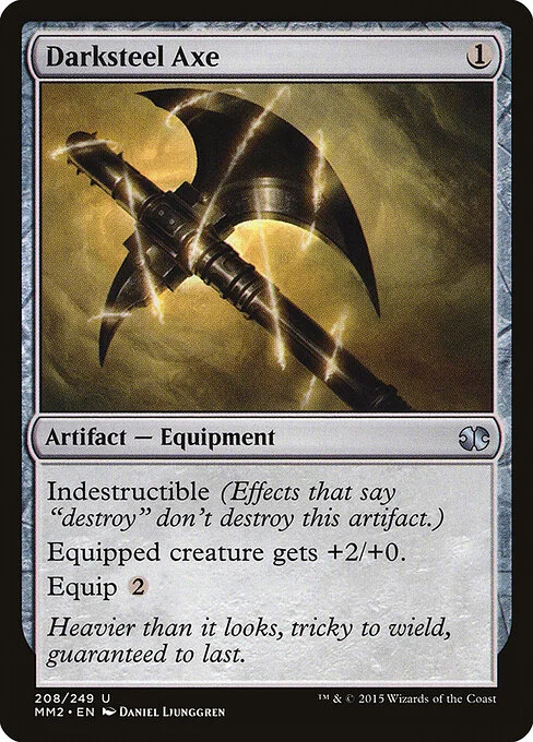 Darksteel Axe, carta Magic di tipo Artifact — Equipment illustrata da Daniel Ljunggren