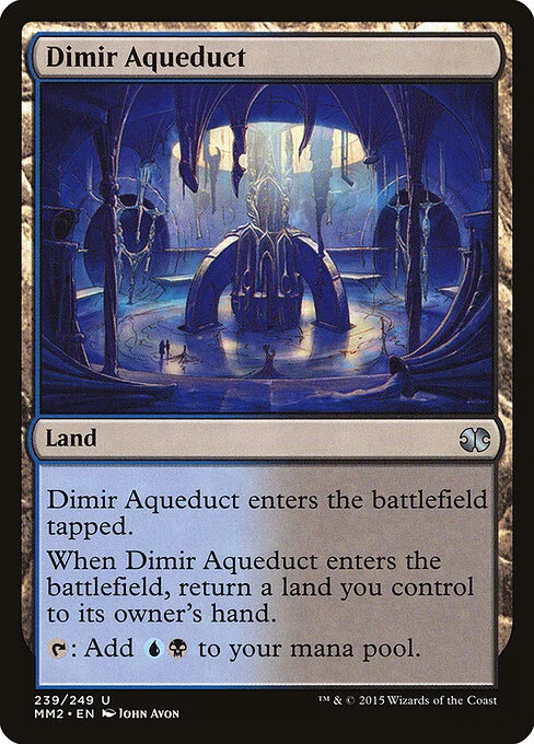 Dimir Aqueduct, carta Magic di tipo Land illustrata da John Avon