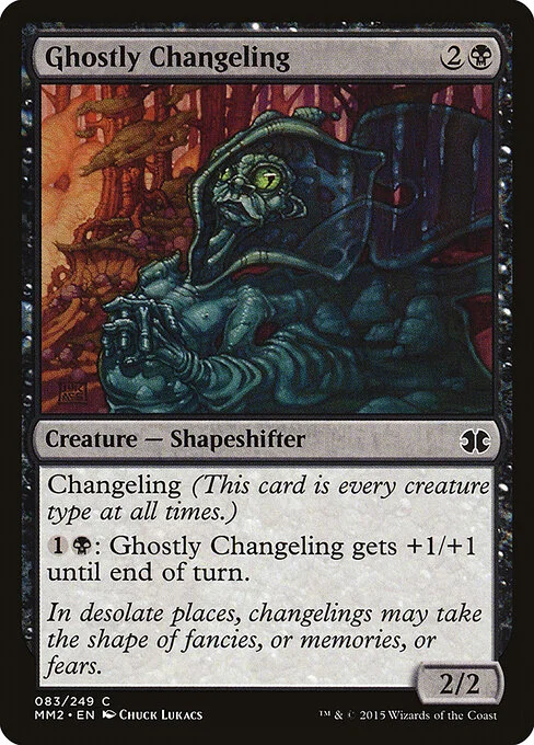 Ghostly Changeling, carta Magic di tipo Creature — Shapeshifter illustrata da Chuck Lukacs
