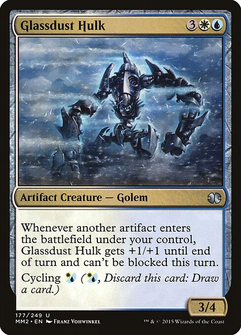 Glassdust Hulk, carta Magic di tipo Artifact Creature — Golem illustrata da Franz Vohwinkel