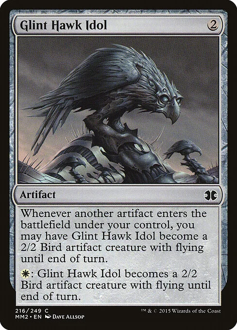 Glint Hawk Idol, carta Magic di tipo Artifact illustrata da Dave Allsop