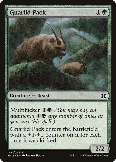 Gnarlid Pack, carta Magic di tipo Creature — Beast illustrata da Johann Bodin