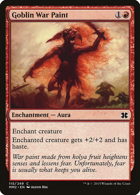 Goblin War Paint, carta Magic di tipo Enchantment — Aura illustrata da Austin Hsu