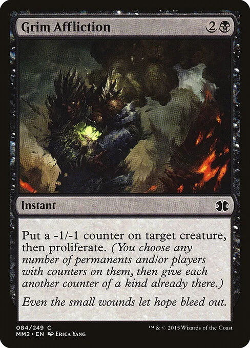 Grim Affliction, carta Magic di tipo Instant illustrata da Erica Yang
