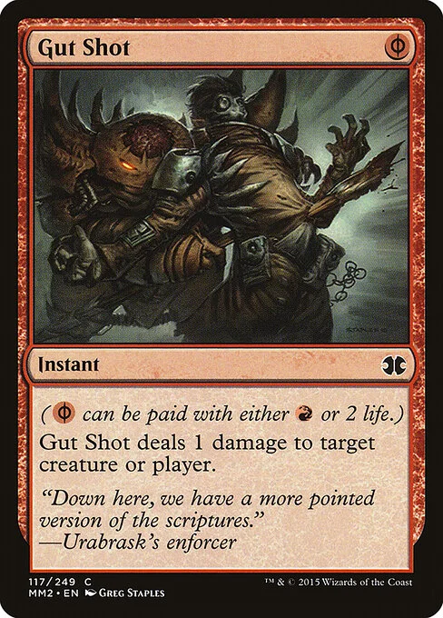 Gut Shot, carta Magic di tipo Instant illustrata da Greg Staples