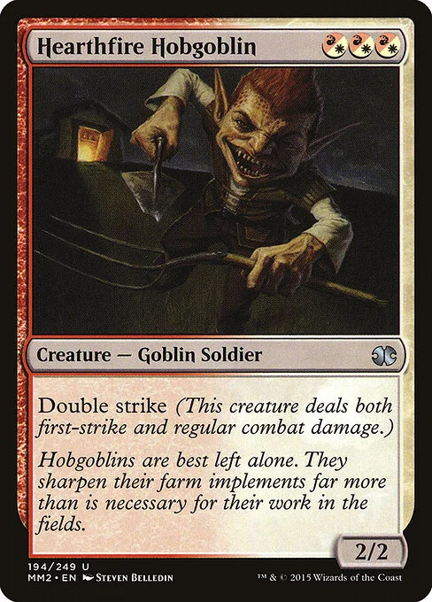 Hearthfire Hobgoblin, carta Magic di tipo Creature — Goblin Soldier illustrata da Steven Belledin