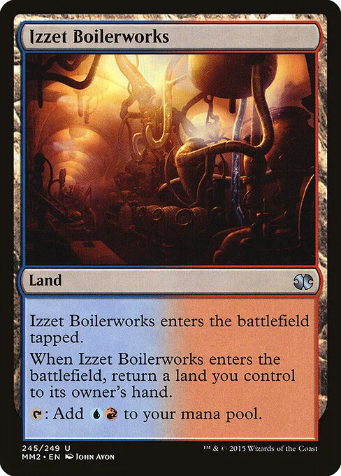 Izzet Boilerworks, carta Magic di tipo Land illustrata da John Avon