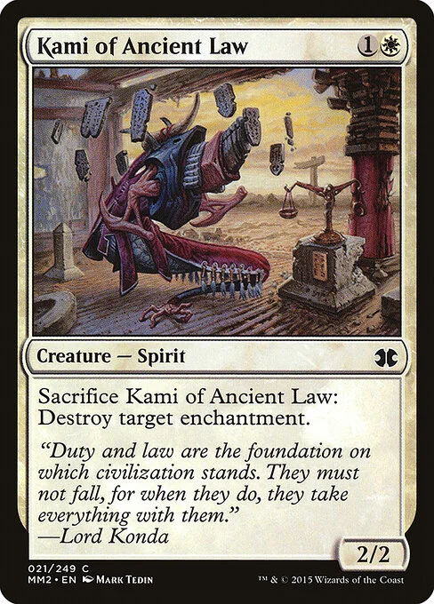 Kami of Ancient Law, carta Magic di tipo Creature — Spirit illustrata da Mark Tedin