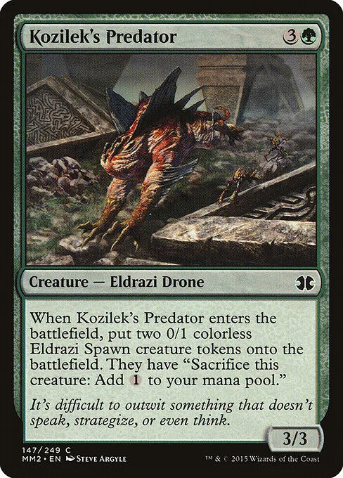 Kozilek's Predator, carta Magic di tipo Creature — Eldrazi Drone illustrata da Steve Argyle