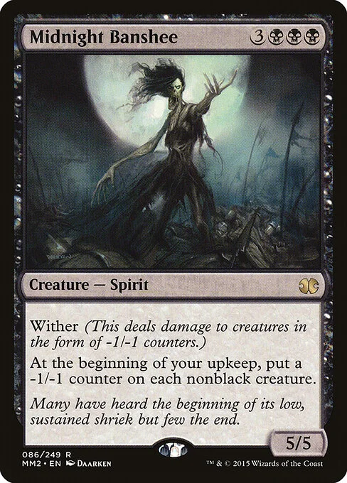 Midnight Banshee, carta Magic di tipo Creature — Spirit illustrata da Daarken