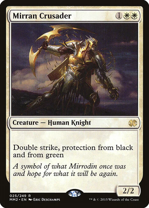 Mirran Crusader, carta Magic di tipo Creature — Human Knight illustrata da Eric Deschamps