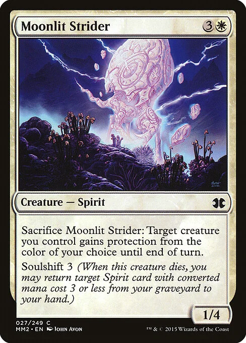 Moonlit Strider, carta Magic di tipo Creature — Spirit illustrata da John Avon