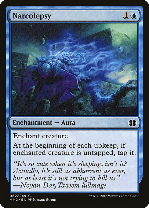 Narcolepsy, carta Magic di tipo Enchantment — Aura illustrata da Johann Bodin