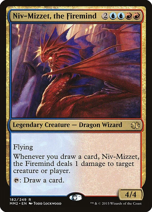 Niv-Mizzet, the Firemind, carta Magic di tipo Legendary Creature — Dragon Wizard illustrata da Todd Lockwood