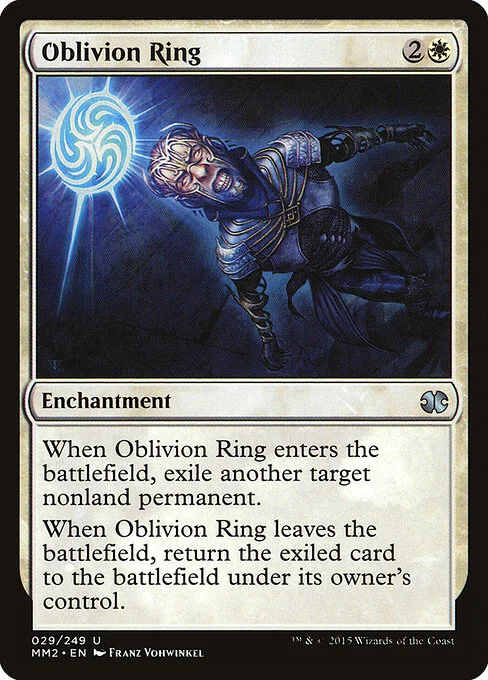 Oblivion Ring, carta Magic di tipo Enchantment illustrata da Franz Vohwinkel