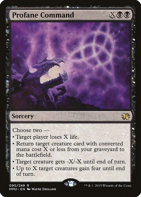Profane Command, carta Magic di tipo Sorcery illustrata da Wayne England