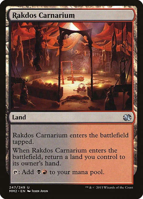 Rakdos Carnarium, carta Magic di tipo Land illustrata da John Avon