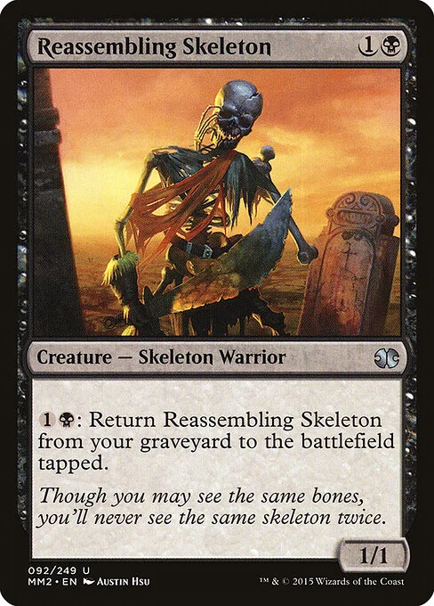 Reassembling Skeleton, carta Magic di tipo Creature — Skeleton Warrior illustrata da Austin Hsu