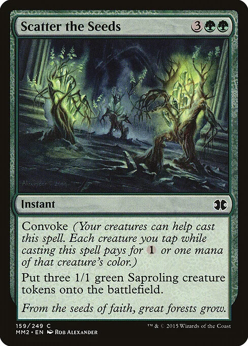 Scatter the Seeds, carta Magic di tipo Instant illustrata da Rob Alexander