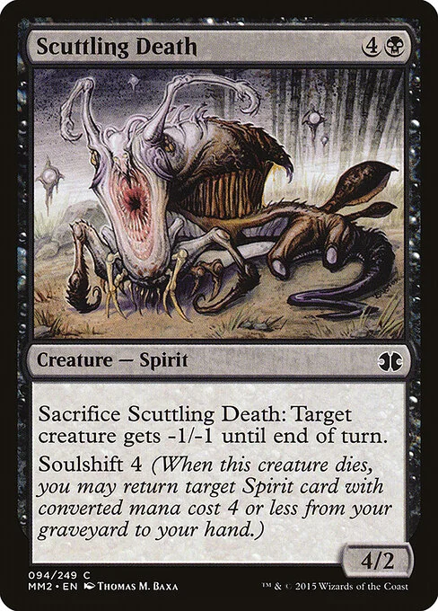 Scuttling Death, carta Magic di tipo Creature — Spirit illustrata da Thomas M. Baxa