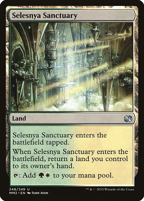 Selesnya Sanctuary, carta Magic di tipo Land illustrata da John Avon