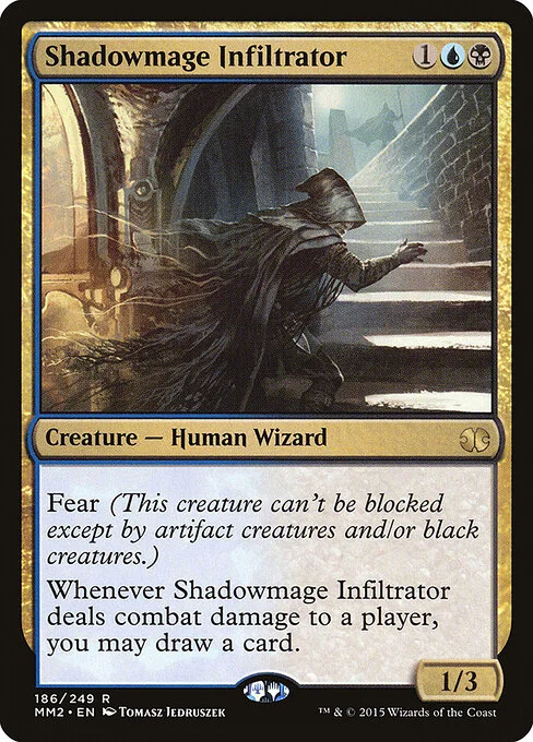 Shadowmage Infiltrator, carta Magic di tipo Creature — Human Wizard illustrata da Tomasz Jedruszek