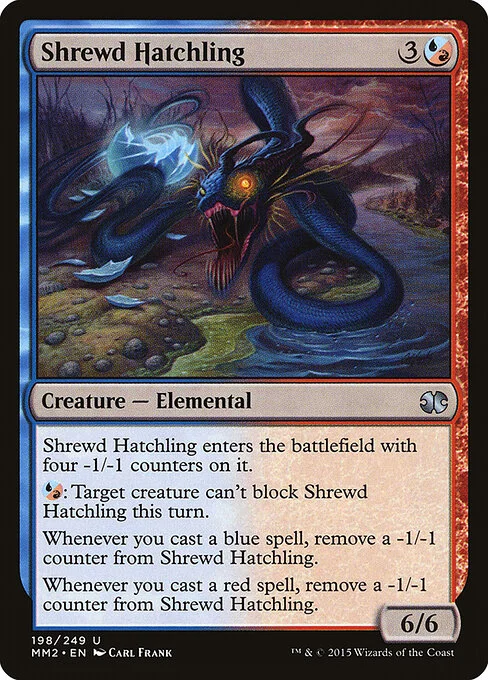 Shrewd Hatchling, carta Magic di tipo Creature — Elemental illustrata da Carl Frank