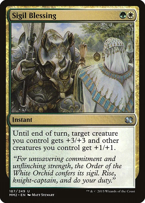 Sigil Blessing, carta Magic di tipo Instant illustrata da Matt Stewart