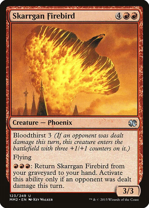 Skarrgan Firebird, carta Magic di tipo Creature — Phoenix illustrata da Kev Walker