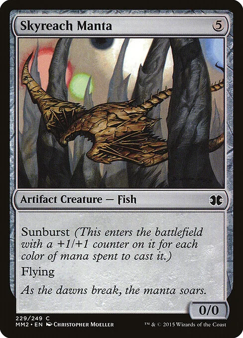 Skyreach Manta, carta Magic di tipo Artifact Creature — Fish illustrata da Christopher Moeller