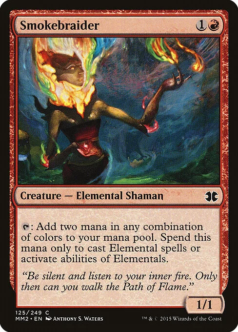 Smokebraider, carta Magic di tipo Creature — Elemental Shaman illustrata da Anthony S. Waters
