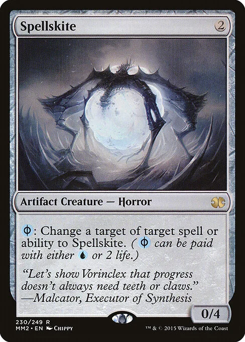 Spellskite, carta Magic di tipo Artifact Creature — Phyrexian Horror illustrata da Chippy