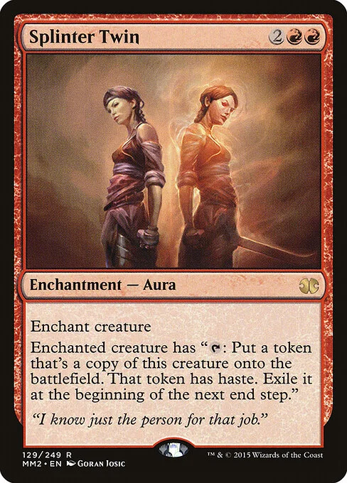 Splinter Twin, carta Magic di tipo Enchantment — Aura illustrata da Goran Josic