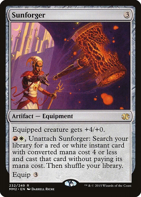 Sunforger, carta Magic di tipo Artifact — Equipment illustrata da Darrell Riche