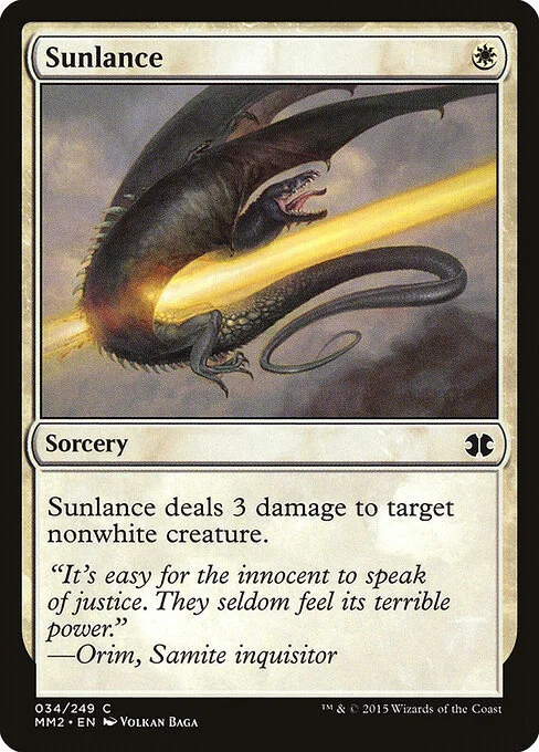 Sunlance, carta Magic di tipo Sorcery illustrata da Volkan Baǵa