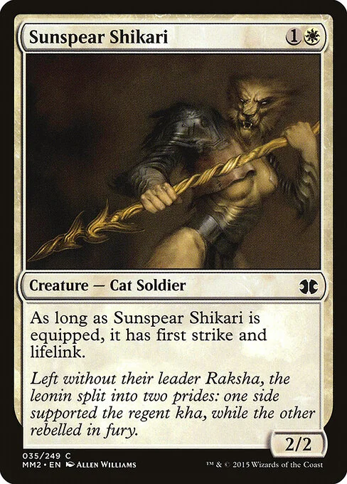 Sunspear Shikari, carta Magic di tipo Creature — Cat Soldier illustrata da Allen Williams