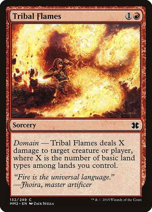 Tribal Flames, carta Magic di tipo Sorcery illustrata da Zack Stella