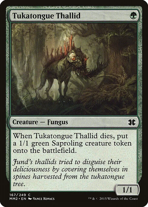 Tukatongue Thallid, carta Magic di tipo Creature — Fungus illustrata da Vance Kovacs