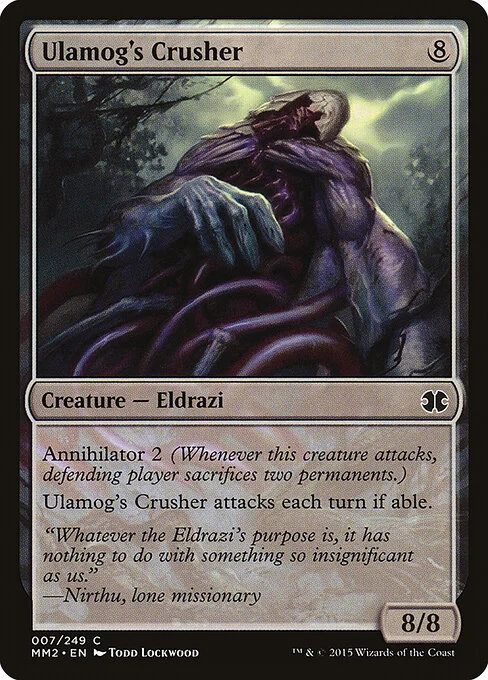 Ulamog's Crusher, carta Magic di tipo Creature — Eldrazi illustrata da Todd Lockwood