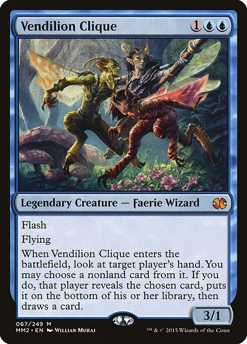 Vendilion Clique, carta Magic di tipo Legendary Creature — Faerie Wizard illustrata da Willian Murai