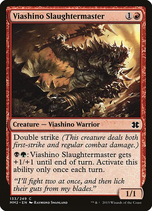 Viashino Slaughtermaster, carta Magic di tipo Creature — Lizard Warrior illustrata da Raymond Swanland
