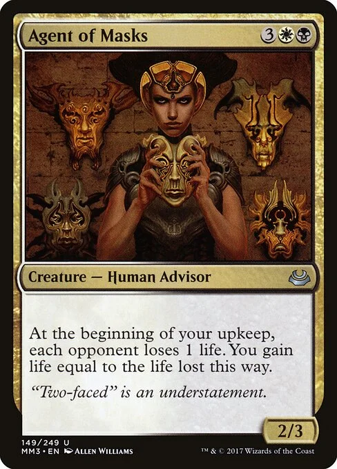 Agent of Masks, carta Magic di tipo Creature — Human Advisor illustrata da Allen Williams