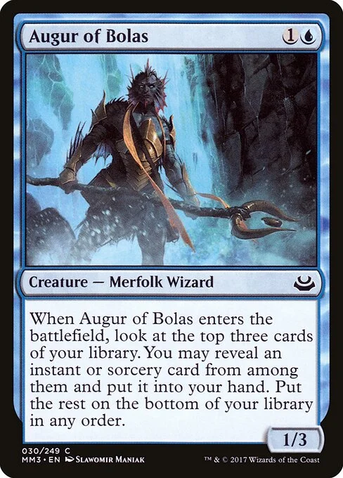 Augur of Bolas, carta Magic di tipo Creature — Merfolk Wizard illustrata da Slawomir Maniak