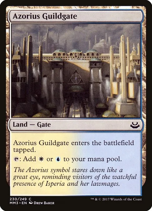 Azorius Guildgate, carta Magic di tipo Land — Gate illustrata da Drew Baker
