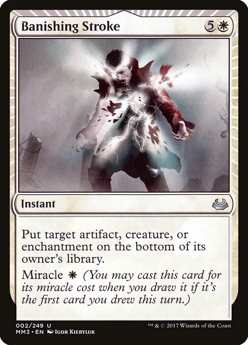 Banishing Stroke, carta Magic di tipo Instant illustrata da Igor Kieryluk