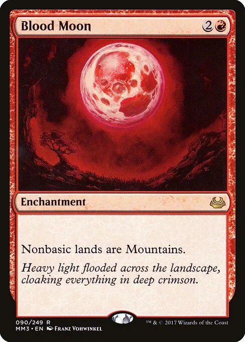 Blood Moon, carta Magic di tipo Enchantment illustrata da Franz Vohwinkel