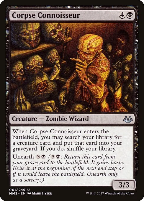 Corpse Connoisseur, carta Magic di tipo Creature — Zombie Wizard illustrata da Mark Hyzer