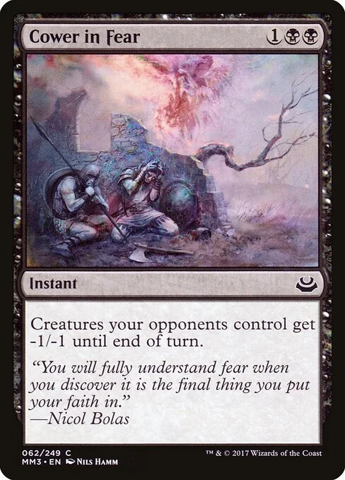 Cower in Fear, carta Magic di tipo Instant illustrata da Nils Hamm