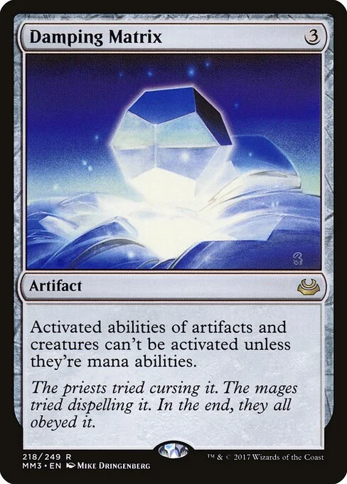 Damping Matrix, carta Magic di tipo Artifact illustrata da Mike Dringenberg