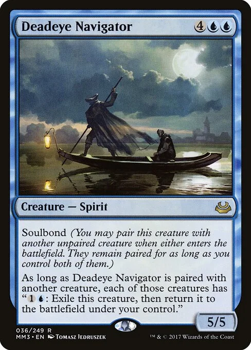 Deadeye Navigator, carta Magic di tipo Creature — Spirit illustrata da Tomasz Jedruszek